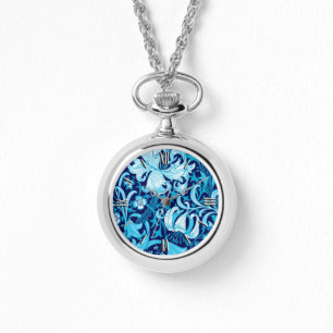 William Morris Iris und Lily, Indigo Blue Armbanduhr
