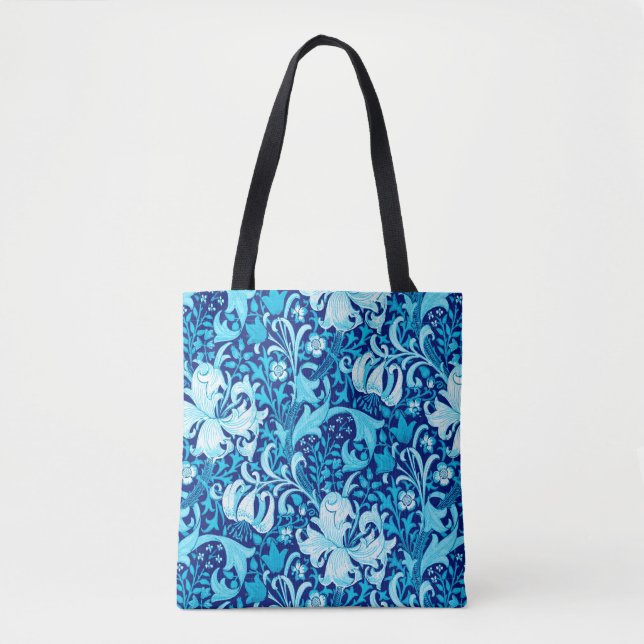 William Morris Iris und Lily, Indigo Blue & White (Vorderseite)