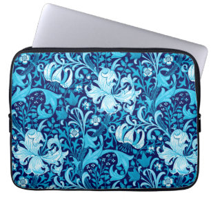 William Morris Iris und Lily, Indigo Blue & White Laptopschutzhülle