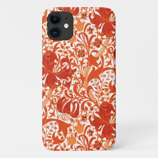 William Morris Iris und Lily, Mandarin Orange Case-Mate iPhone Hülle (Rückseite)