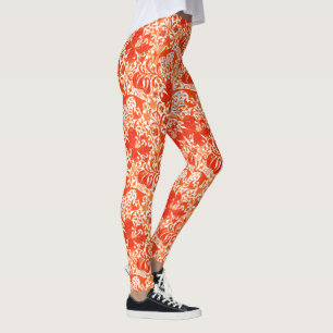 William Morris Iris und Lily, Mandarin Orange Leggings