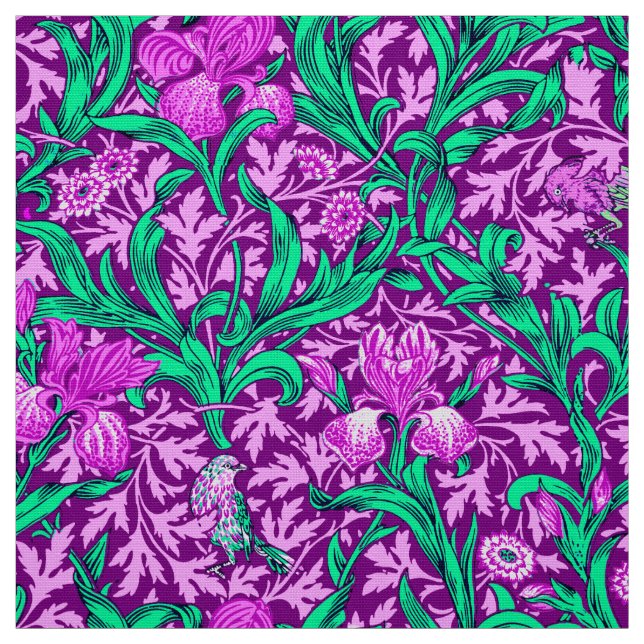 William Morris Irises, Amethyst Lila Stoff (Muster)