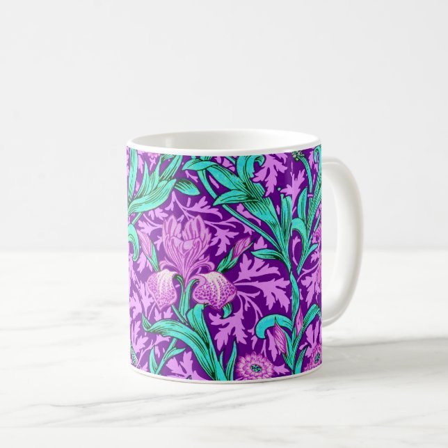 William Morris Irises, Amethyst Lila Tasse (VorderseiteRechts)