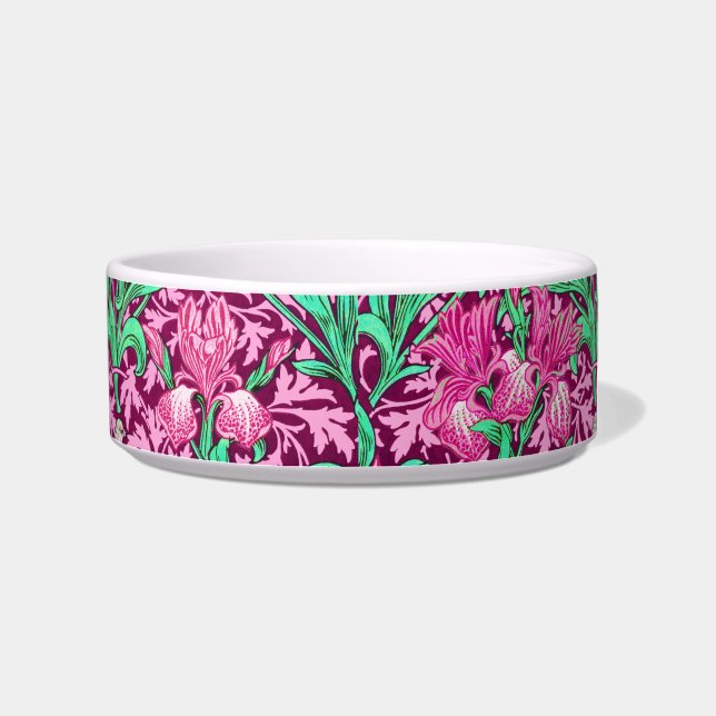 William Morris Irises, Fuchsia Pink und Wein Napf (Rechts)