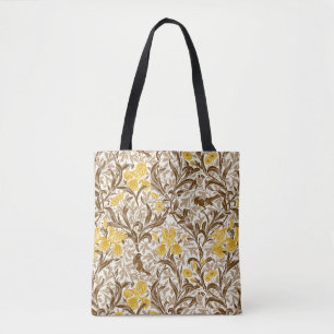 William Morris Irises, Mustard Gold, Brown & Beige