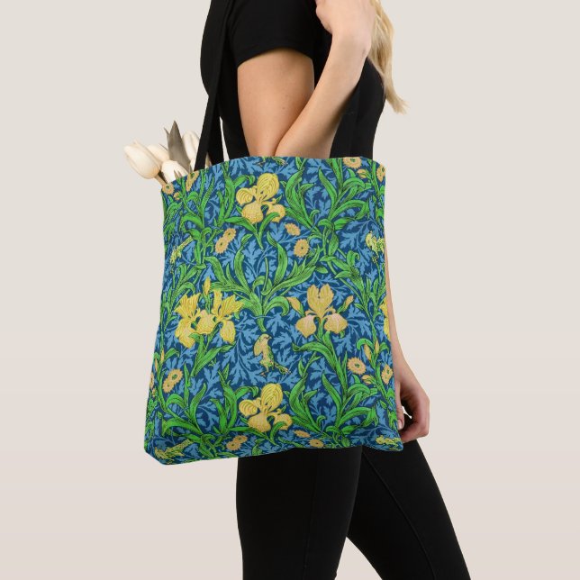 William Morris Irises, Yellow und Cobalt Blue (Von Nahem)