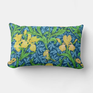 William Morris Irises, Yellow und Cobalt Blue Lendenkissen