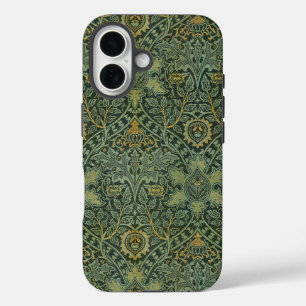 William Morris Ispahan Tealgrünes Blumenkunstwerk iPhone 16 Hülle
