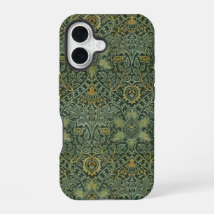 William Morris Ispahan Tealgrünes Blumenkunstwerk iPhone 16 Hülle