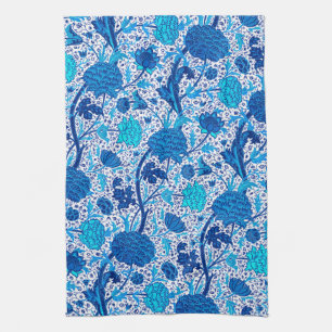 William Morris-Jacobean Blumen, Kobalt-Blau Handtuch
