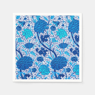 William Morris-Jacobean Blumen, Kobalt-Blau Serviette