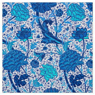 William Morris-Jacobean Blumen, Kobalt-Blau Stoff