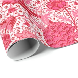 William Morris-Jacobean Blumen, Korallen-Rosa Geschenkpapier