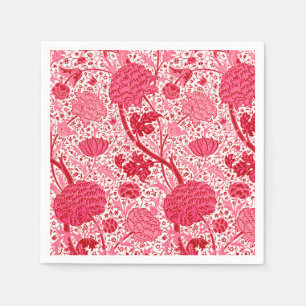 William Morris-Jacobean Blumen, Korallen-Rosa Serviette