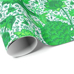 William Morris-Jacobean Blumen-, Smaragdgrün Geschenkpapier