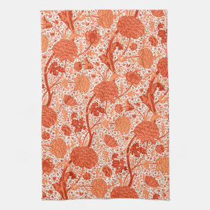 William Morris Jacobean Floral, Coral Orange Küchentuch