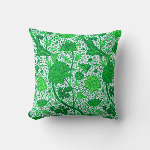 William Morris Jacobean Floral, Smaragdgrün Kissen