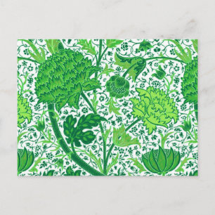 William Morris Jacobean Floral, Smaragdgrün Postkarte