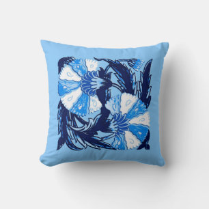 William Morris Jacobean, Navy und Hellblau Kissen
