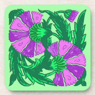 William Morris Jacobean, Orchid Purple and Green Getränkeuntersetzer