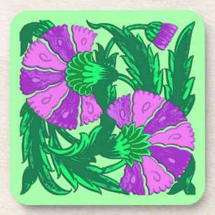 William Morris Jacobean, Orchid Purple and Green Getränkeuntersetzer