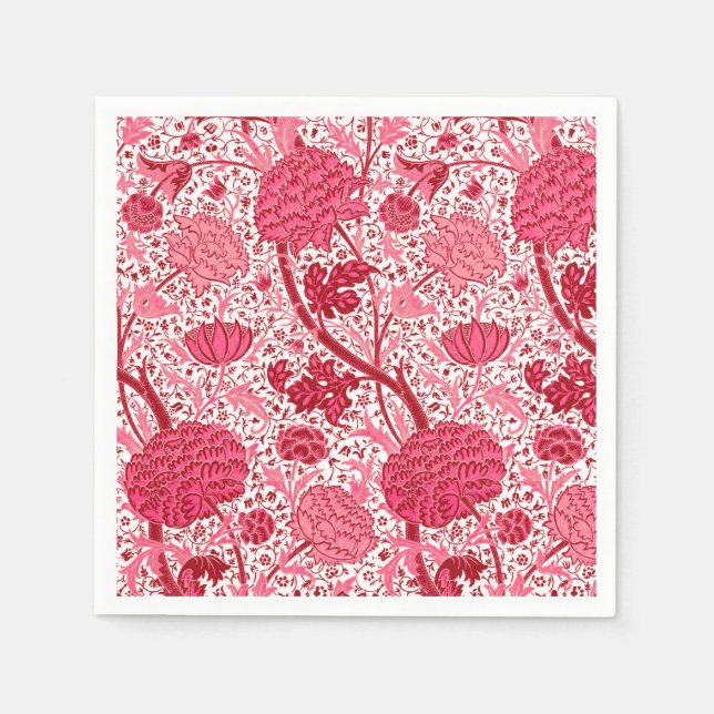 William Morris Jacobobobobohne, Coral Pink Serviette (Vorderseite)
