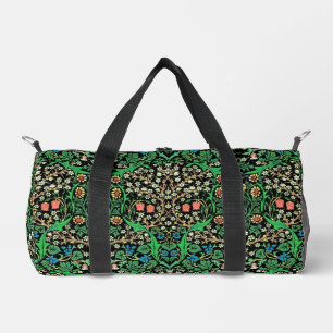 William Morris Jacobobobohne, floral, schwarzer Hi Duffle Bag