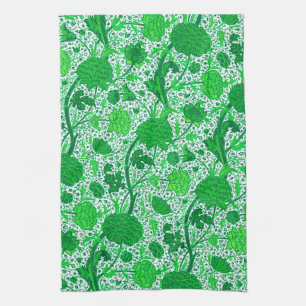 William Morris Jacobobohne Floral, Emerald Green Geschirrtuch