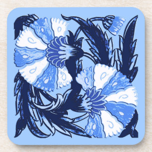 William Morris Jacobohne, Marine und Light Blue Getränkeuntersetzer