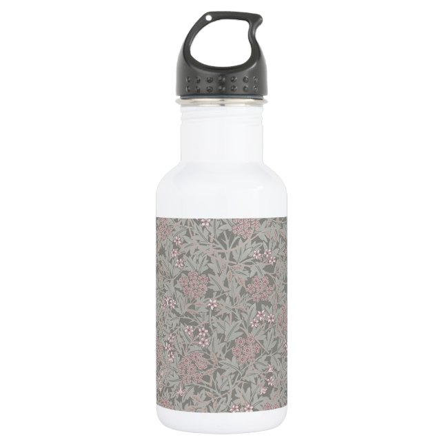 William Morris Jasmin-Blumenmuster Edelstahlflasche (Vorderseite)