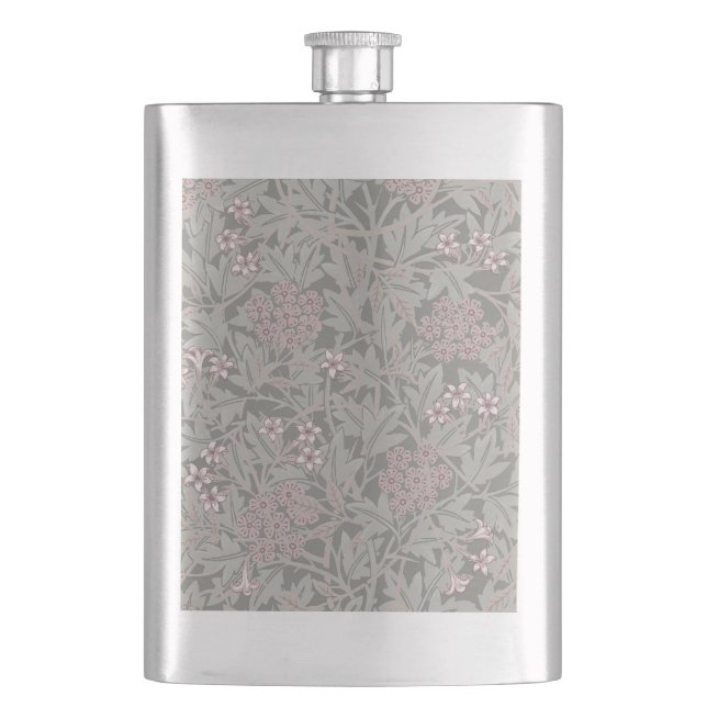 William Morris Jasmin-Blumenmuster Flachmann (Vorderseite)
