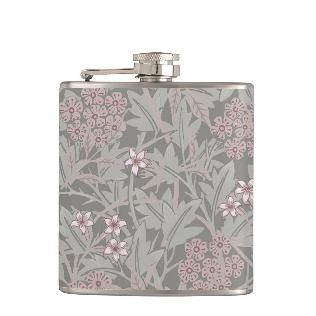 William Morris Jasmin-Blumenmuster Flachmann (Vorderseite)