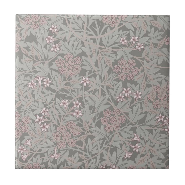 William Morris Jasmin-Blumenmuster Fliese (Vorderseite)