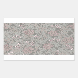 William Morris Jasmin-Blumenmuster Rechteckiger Aufkleber