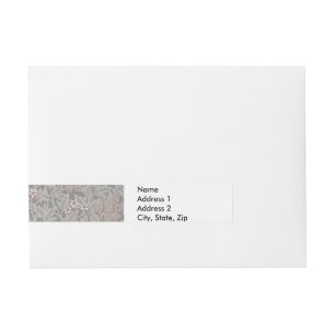 William Morris Jasmin-Blumenmuster Rundum-Adressaufkleber