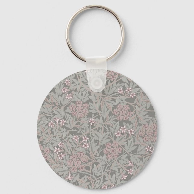 William Morris Jasmin-Blumenmuster Schlüsselanhänger (Vorderseite)