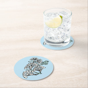 William Morris Jasmin- und Blattmuster Runder Pappuntersetzer