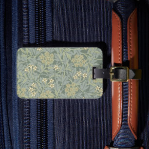 William Morris Jasmine Blau Grüne Botanische Kunst Gepäckanhänger