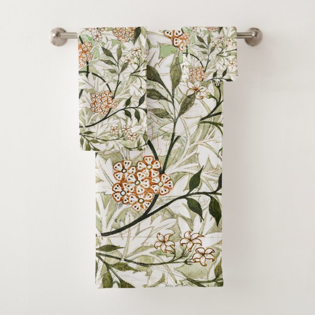 William Morris Jasmine Blossom Garden Design Badhandtuch Set (Insitu)