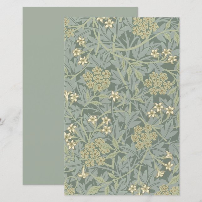 William Morris Jasmine Blue Green Botanic Art (Vorne/Hinten)