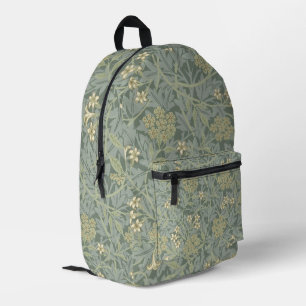 William Morris Jasmine Blue Green Botanic Art Bedruckter Rucksack