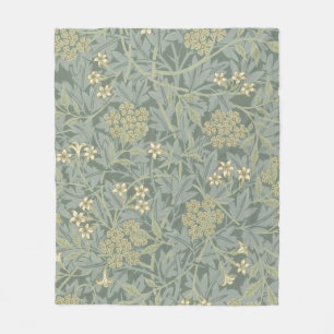 William Morris Jasmine Blue Green Botanic Art Fleecedecke