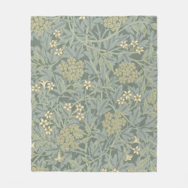 William Morris Jasmine Blue Green Botanic Art Fleecedecke (Vorderseite)