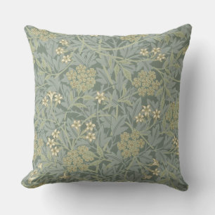 William Morris Jasmine Blue Green Botanic Art Kissen