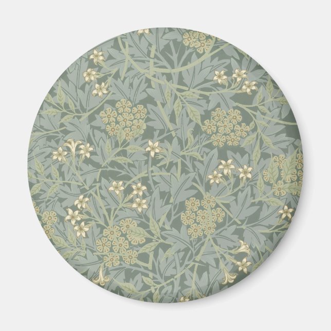 William Morris Jasmine Blue Green Botanic Art Magnet (Vorne)