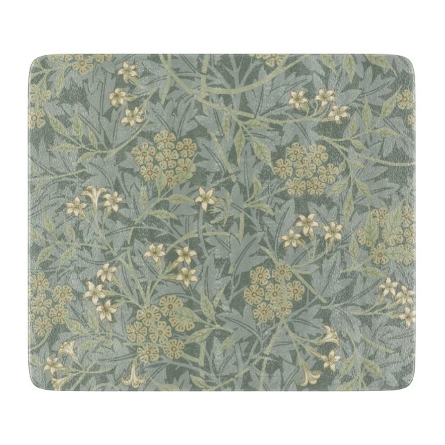William Morris Jasmine Blue Green Botanic Art Schneidebrett (Vorderseite)