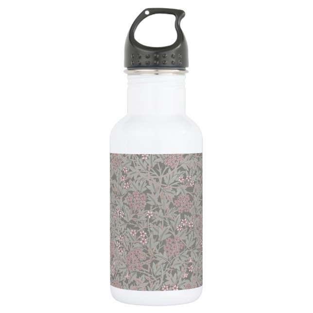 William Morris Jasmine Blume Pattern Edelstahlflasche (Vorderseite)