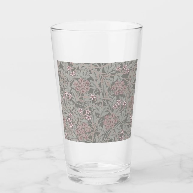 William Morris Jasmine Blume Pattern Glas (Vorderseite)