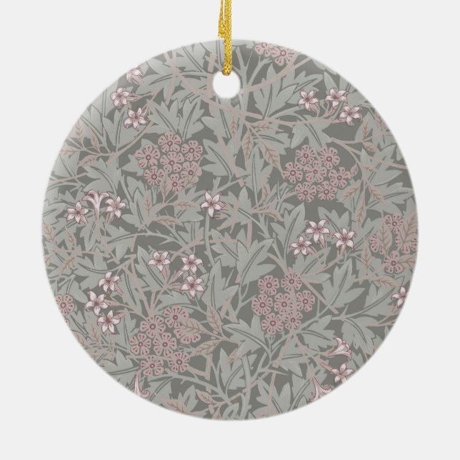 William Morris Jasmine Blume Pattern Keramik Ornament (Hinten)