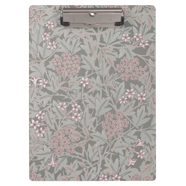 William Morris Jasmine Blume Pattern Klemmbrett (Vorderseite)